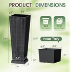 Set of 2 24 Inch Tall Plastic Planters - Image 7