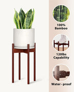 Adjustable Plant Stand Indoor, Bamboo Plant Stand Fits 8 9 10 11 12 Inches - Image 2