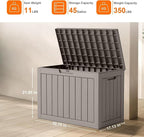 45 Gallon Outdoor Storage Box, Weather Resistant & Waterproof Resin Deck Box - Image 2
