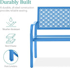 Best Choice Products Outdoor Bench 2-Person Metal Steel Benches Furniture - Image 3