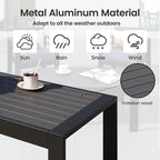 All-Weather Aluminum Outdoor Coffee Table, Modern Coffee Table - Image 3