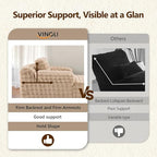 VINGLI Boneless Chaise Lounge Chair, Light Brown Oversized Reading Chair - Image 4