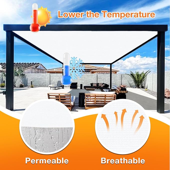 Artpuch Outdoor Pergola Shade Cover 13' X 13' Sun Shade Cloth - Image 4