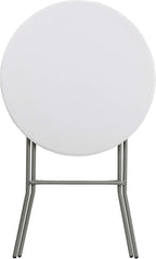 Flash Furniture Elon 2.6-Foot Round Granite White Plastic Bar Height Folding - Image 5