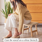 Foot Stool, Bamboo Small Sofa Foot Rest Under Desk, Extra Seating - Image 6