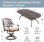 9-Piece Cast Aluminum Patio Furniture, Outdoor Dining Sets - Image 6