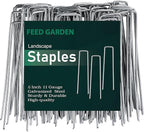 FEED GARDEN 6 Inch 100 Pack Galvanized Landscape Staples Plant Cover Stakes 11 by FEEDGARDEN