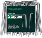 FEED GARDEN 6 Inch 1000 Pack Galvanized Landscape Staples 11 Gauge Anti-Rust by FEEDGARDEN
