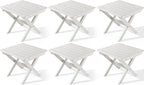 SERWALL Folding Outdoor Side Table Set of 6, Adirondack End Table by SERWALL