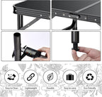Outdoor Side Table, Portable 3 Adjustable Height Small Outdoor Folding Table - Image 5