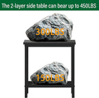 Outdoor Side Table with Storage, 2-Tier Patio End Tables Weather Resistant - Image 4