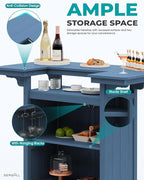 SERWALL Outdoor Bar Table, Patio Bar Cabinet - Image 4