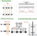 Heavy Duty Deck Railing Umbrella Holder, Adjustable Patio Umbrella Stand - Image 3