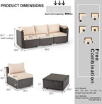 HOMREST 6 Pieces Patio Furniture Sets, Rattan Daybed - Image 2