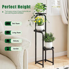 Plant Stand Indoor Outdoor 3 Tier Metal Plant Shelf - Image 2
