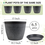 Quarut 4 Pack 15 Inch Large Planter Pot - Image 4