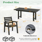 AMERLIFE 7-Piece HDPE Outdoor Dining Set - Image 2