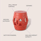 JONATHAN Y TBL1022G Lucky Coins 16" Chinese Ceramic Drum Indoor/Outdoor Garden - Image 4