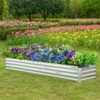 2 Pack 6x1.5x1FT Galvanized Raised Garden Bed Kit, Outdoor Metal Planter Box - Image 4