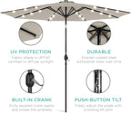 Best Choice Products 10ft Solar Polyester LED Lighted Patio Umbrella w/Tilt - Image 5