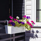 3 Pack Metal Railing Planters, 16 Inch Large Rectangular Hanging Flower Pots - Image 6