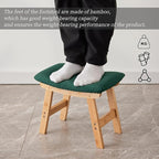 Foot Stool, Bamboo Small Sofa Foot Rest Under Desk, Extra Seating - Image 4