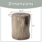 SUNBURY Stump Side Table, Concrete Side Table Coffee Log End Table, Patio Faux - Image 3