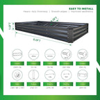 GARDMAX 8x4x1FT Galvanized Raised Garden Bed Kit, Metal Planter Boxes Outdoor - Image 4