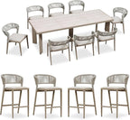 PURPLE LEAF 9 Pieces Outdoor Dining Set Patio Table and Chairs Set Aluminum by PURPLELEAF