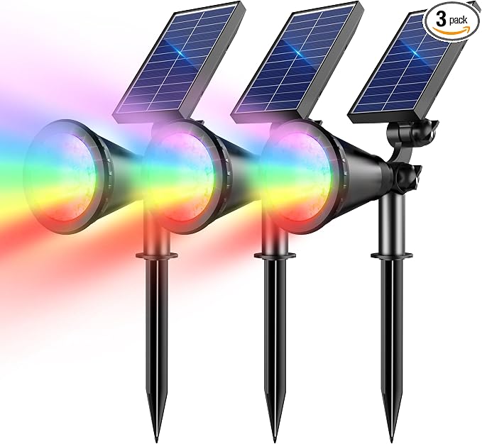 Solar Spot Lights Outdoor, Color Changing Spot Lights Outdoor 36 LEDs, by Unknown