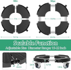 VANCASTLE Plant Caddy with Lockable Wheels Heavy Duty 450lbs Capacity, 15-22 - Image 2