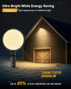 LED Barn Light 2Packs, 150W 20000LM Yard Area Lights Dusk to Dawn Outdoor - Image 2