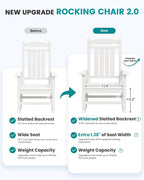 SERWALL Outdoor Rocking Chairs Set of 2, Oversized HDPE Porch Rockers - Image 6