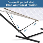 SUNCREAT Double Hammock, Extra Large Quilted Fabric Swing - Image 3