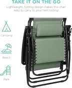 Best Choice Products 30” Wide Folding Zero Gravity Outdoor Recliner Patio - Image 9