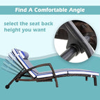 Chaise Lounge Chairs Outdoor Set of 2, Comfy Outside Wicker Patio Pool Lounge - Image 4
