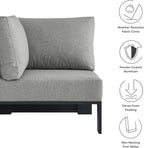Modway Tahoe Aluminum Outdoor Sectional Corner Chair Gray - Image 7