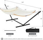 Outdoor Hammock with Stand Included, Two Person Hammock with Curved Spreader Bar - Image 6