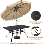 Yaheetech Outdoor Dining Table for 6 People, Rectangle Metal Slatted Patio Table - Image 3