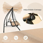 Tangkula 2 Person Porch Swing, 2-in-1 Convertible Outdoor Swing Bed - Image 6