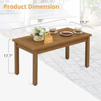 LUE BONA Outdoor Coffee Table Rectangle, HDPS Patio Coffee Tables - Image 3