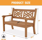 Psilvam 49''W All-Weather Poly Lumber Outdoor Bench – 2- Person Garden Bench - Image 3