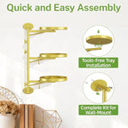 iDavosic.ly Rotating Window Plant Shelves, 3-Tier Metal Wall Stand - Image 6