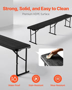VEVOR Plastic Folding Bench, 6 ft Portable Bench - Image 5