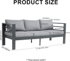 3-Seater All-Weather Iron Patio Sofa - Image 3