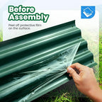 Quictent Galvanized Raised Garden Bed Kit, Strengthened by Crossbar, Dark Green - Image 4