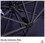 PURPLE LEAF 11.5' X 11.5' Telescopic Patio Umbrella Outdoor Cantilever Umbrella - Image 8