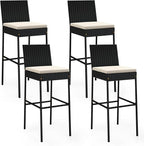 HAPPYGRILL Wicker Patio Barstools Set of 4, Outdoor Rattan Bar Chairs by HAPPYGRILL