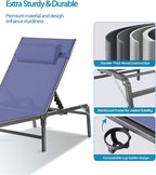 4 Pack Foldable Chaise Lounge Chair - Image 6