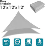 KANAGAWA Sun Shade Sail 12'x12'x17' Gray Triangle UV Block Canopy Awning - Image 2
